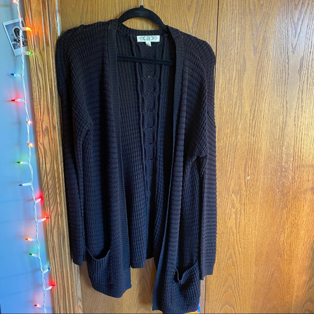 Black Chunky Knit Cardigan